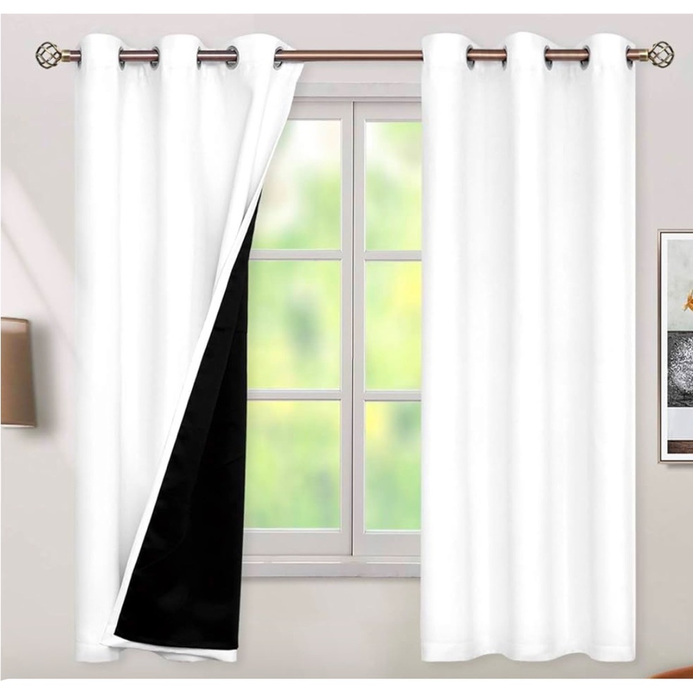 NWT Pair of White Blackout Curtains